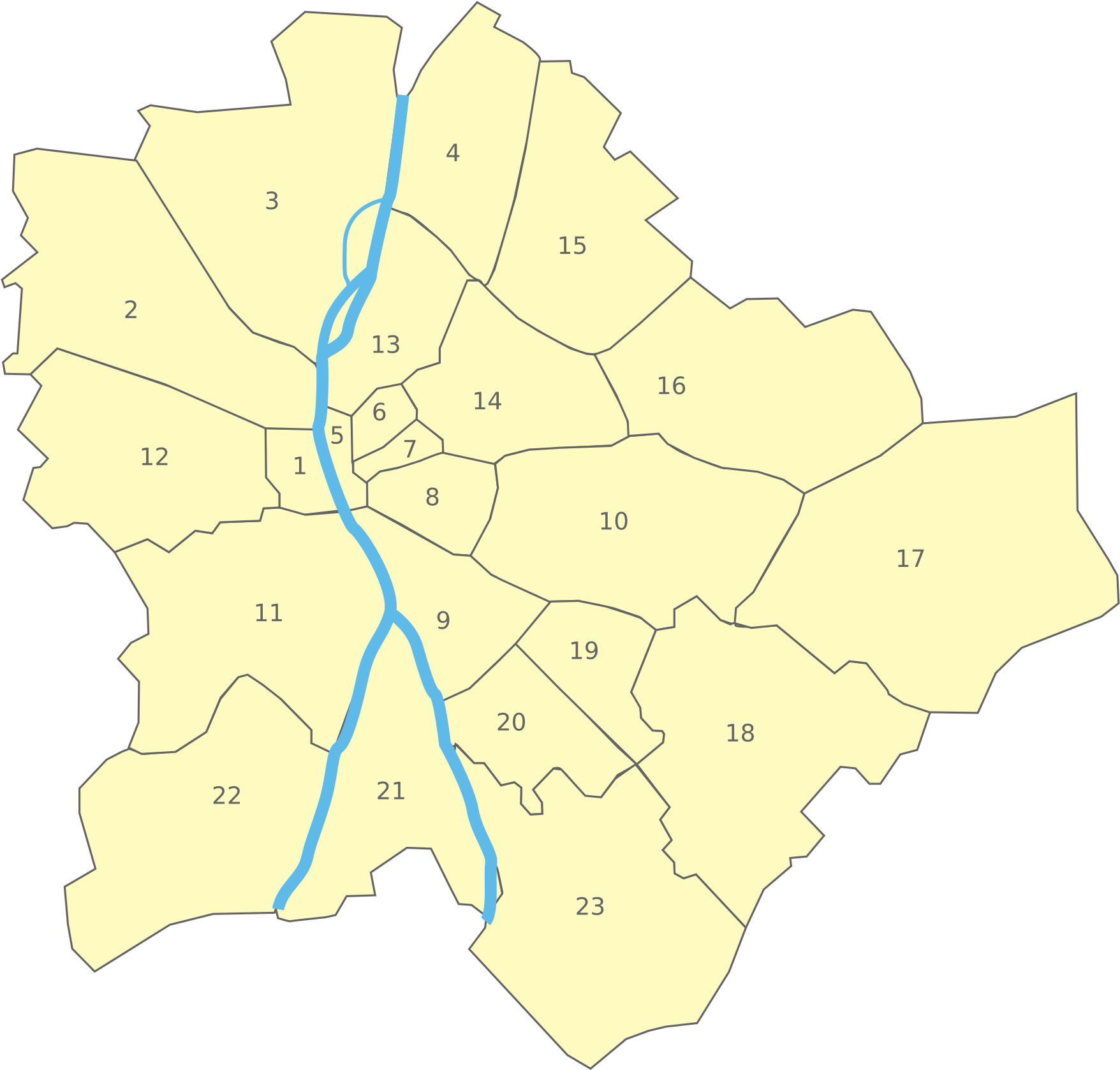 Budapest Map:  Quick Guide to the 23 Districts